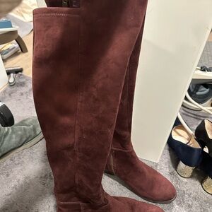 MICHAEL Michael Kors Over-the-Knee Suede Boots in Wine